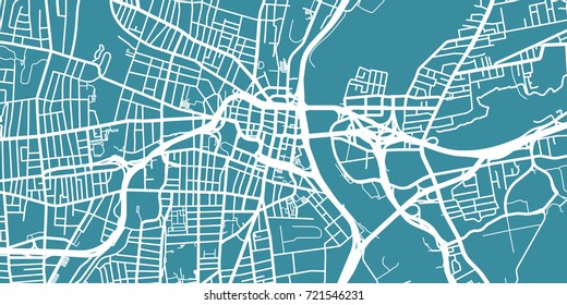 Detailed vector map of Hartford, scale 1:30 000, USA
