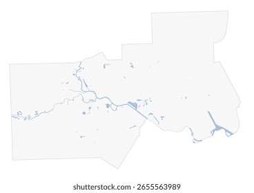 Mapa vetorial detalhado destacando o proeminente sistema do rio Rouge e outras vias navegáveis em Dearborn, MI.