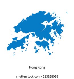 Detailed vector map of Hong Kong