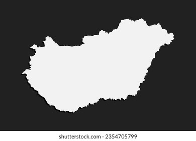 Detailed vector map Hungary isolated on background. Template Europe country for pattern, report, infographic, backdrop. Concept outline of the state Hungary. Contour map for education, illustration