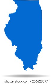 Detailed vector map of the Illinois