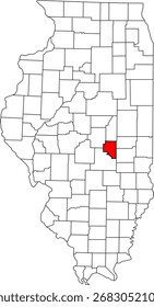 Mapa de Vector detallado de Illinois, EE.UU., destacando Moultrie County. Ideal para visualización de datos e informes de agricultura de Illinois Central.

