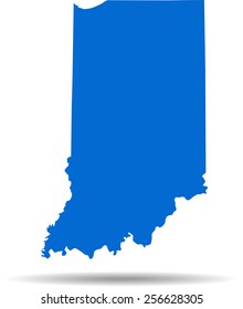 Detailed vector map of the Indiana