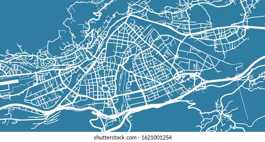 Detailed vector map of Innsbruck, scale 1:10 000, Austria