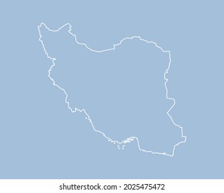 Detailed vector map Iran - border, frontier, boundary country - isolated on background. Template Asia outline map for pattern, report, infographic, backdrop. Concept of the state Iran