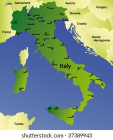 detailed vector map of italy