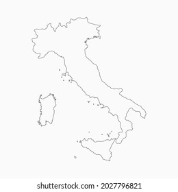 Detailed vector map Italy - border, frontier, boundary country - isolated on background. Template Europe outline map for pattern, report, infographic, backdrop. Concept of the state Italy