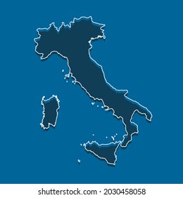 Detailed vector map Italy - border, frontier, boundary country - isolated on background. Template Europe outline map for pattern, report, infographic, backdrop. Concept of the state Italy