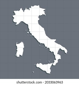 Detailed vector map Italy - border, frontier, boundary country - isolated on background. Template Europe outline map for pattern, report, infographic, backdrop. Concept of the state Italy