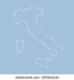 Detailed vector map Italy - border, frontier, boundary country - isolated on background. Template Europe outline map for pattern, report, infographic, backdrop. Concept of the state Italy