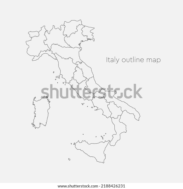 Detailed vector map Italy divided on regions\
isolated on background. Template Europe country for pattern,\
infographic, design, illustration. Outline concept of\
administrative divisions state\
Italy
