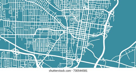 Detailed vector map of Jackson, scale 1:30 000, USA