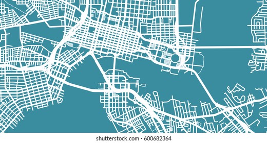 Detailed vector map of Jacksonville, scale 1:30 000, USA