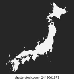 Detaillierte Vektorgrafik Karte Japan isoliert auf Hintergrund. Vorlage Asien Land für Muster, Bericht, Infografik, Hintergrund. In: Concept Outline of the State Japan. Konturkarte für Ihr Design, Illustration