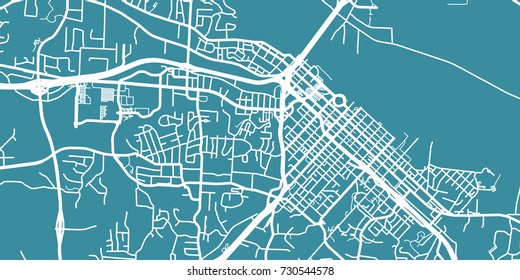 Detailed vector map of Jefferson City, scale 1:30 000, USA