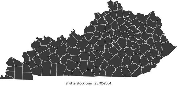Detailed vector map of the Kentucky