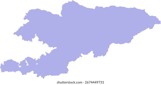 Mapa de Vector detallado de Kirguistán, incluidas sus regiones y provincias. Perfecto para proyectos sobre geografía, viajes, política y visualización de datos demográficos kirguisos, optimizado para un uso claro