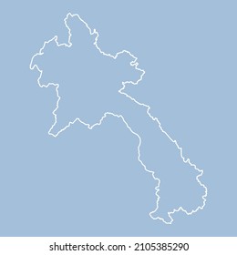 Detailed vector map Laos - border, frontier, boundary country - isolated on background. Template Asia outline map for pattern, report, infographic, backdrop. Concept of the state Laos