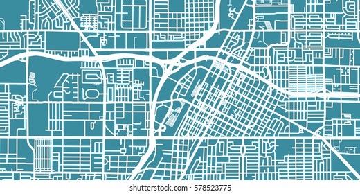 Detailed vector map of Las Vegas, scale 1:30 000, USA