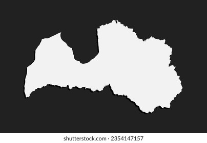 Detaillierte Vektorkarte Lettland einzeln auf Hintergrund. Template Europe Land für Muster, Bericht, Infografik, Hintergrund. Konzept des Staates Lettland. Kontaktkarte für Bildung, Illustration