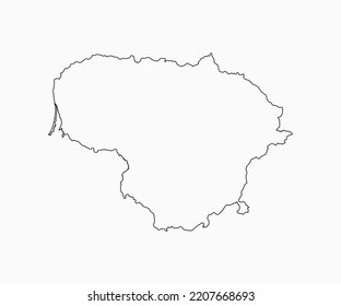 Detailed vector map Lithuania - border, frontier, boundary country - isolated on background. Template Europe outline country for pattern, report, infographic, backdrop. Concept of the map Lithuania