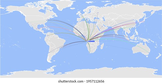 Detailed vector map of Luanda, Angola.