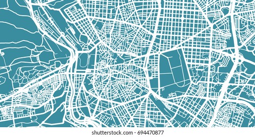 Detailed Vector Map Madrid Scale 130 Stock Vector (Royalty Free ...