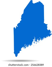 Detailed vector map of the Maine