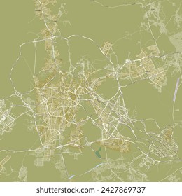 Detailed vector map of Makkah, Saudi Arabia.