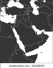 Detailed Vector Map Of The Middle East