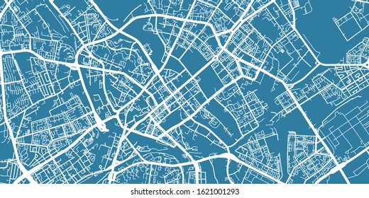 Detailed vector map of Minsk, scale 1:10 000, Belarus