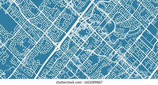 Detailed vector map of Mississauga, scale 1:10 000, Canada
