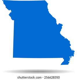Detailed vector map of the Missouri