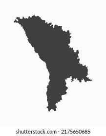 Mapa vectorial detallado de Moldavia aislado en el fondo. Plantilla Europa país para patrones, informes, infografía, fondo. Esbozo conceptual del estado de Moldavia. Mapa de contorno para su diseño, ilustración