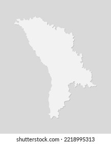 Detailed vector map Moldova isolated on background. Template Europe country for pattern, report, infographic, backdrop. Concept outline of the state Moldova. Contour map for your design, illustration