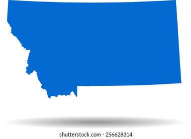 Detailed vector map of the Montana
