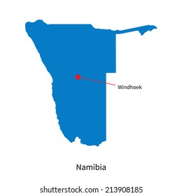 Detailed Vector Map Namibia Capital City Stock Vector (Royalty Free ...