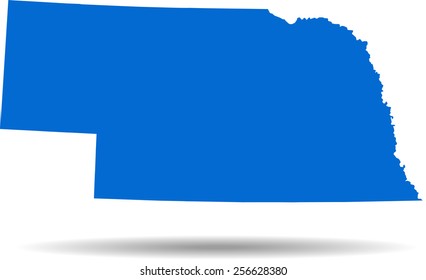 Detailed vector map of the Nebraska