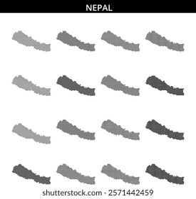 Detailed vector map of Nepal showcasing geographic features and borders