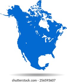 Detailed vector map of the North America