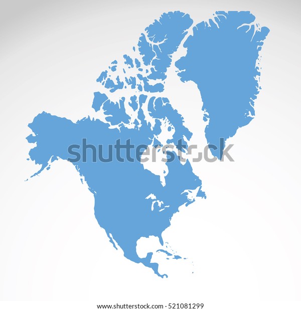 Detailed Vector Map North America White Stock Vector (Royalty Free ...