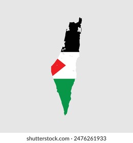 Mapa Vector detallado de Palestina destacando ciudades, límites y regiones. Perfecto para proyectos educativos, históricos y geográficos, proporcionando información clara y precisa