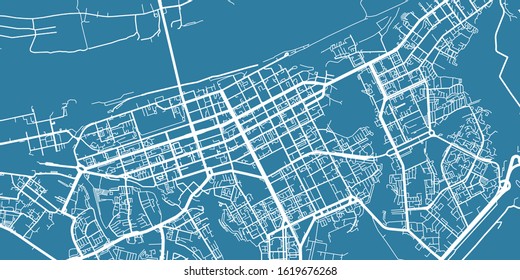 Detailed vector map of Perm, scale 1:10 000, Russia