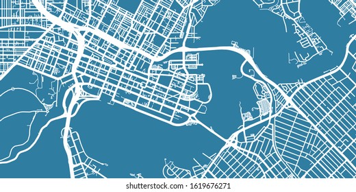 Detailed vector map of Perth, scale 1:10 000, Australia