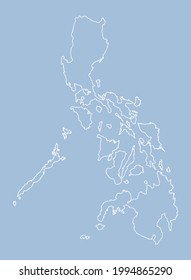 Detailed vector map Philippines - border, frontier, boundary country - isolated on background. Template Asia outline map for pattern, report, infographic, backdrop. Concept of the state Philippines