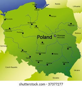 detailed vector map of poland