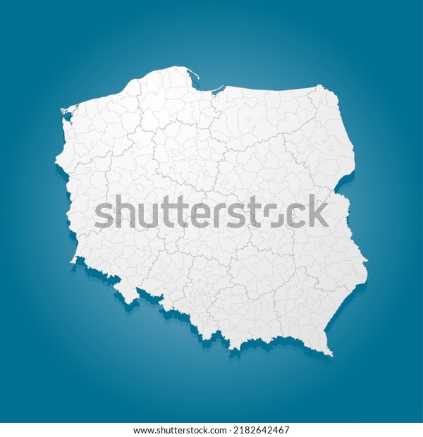 Detailed vector map Poland divided on regions\
isolated on background. Template Europe country for pattern,\
infographic, design, illustration. Creative concept of\
administrative divisions state\
Poland