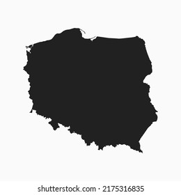 Detailed vector map Poland isolated on background. Template Europe country for pattern, report, infographic, backdrop. Concept outline of the state Poland. Contour map for your design, illustration