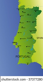 detailed vector map of portugal