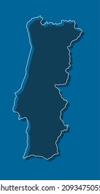 Detailed vector map Portugal - border, frontier, boundary country - isolated on background. Template Europe outline map for pattern, report, infographic, backdrop. Concept of the state Portugal